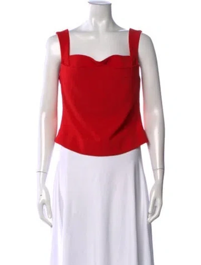Pre-owned Miaou Square Neckline Sleeveless Top In Red