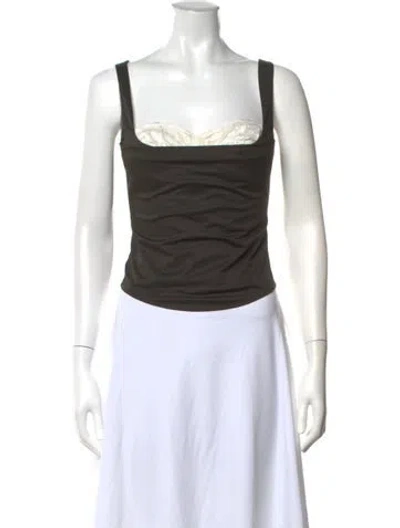Pre-owned Miaou Square Neckline Sleeveless Top W/ Tags In Black