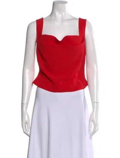 Pre-owned Miaou Square Neckline Sleeveless Top W/ Tags In Red