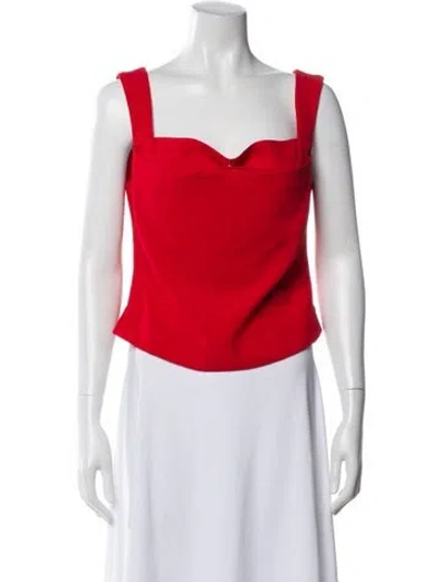 Pre-owned Miaou Square Neckline Sleeveless Top W/ Tags In Red