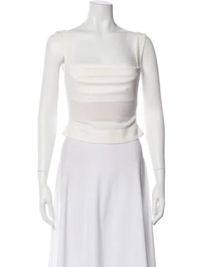 Pre-owned Miaou Square Neckline Sleeveless Top In White