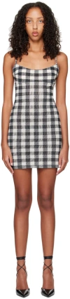 Miaou Ssense Work Capsule – Black & Off-white Anya Minidress In Tati Gingham