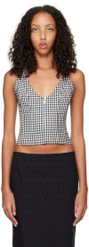Miaou Ssense Work Capsule – Black & White Valda Corset In Ondine Gingham