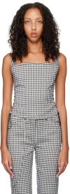 Miaou Ssense Work Capsule – Black & White Vallois Corset In Ondine Gingham