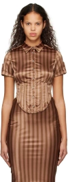 Miaou Ssense Exclusive Brown Work Max Shirt In Chocolate Deauville