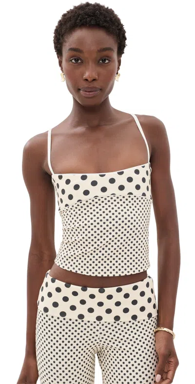 Miaou Stella Tank Black/nude Polka Dot