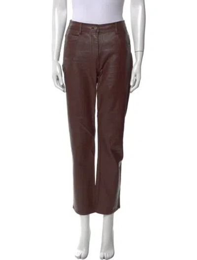 Pre-owned Miaou Straight Leg Pants In Brown