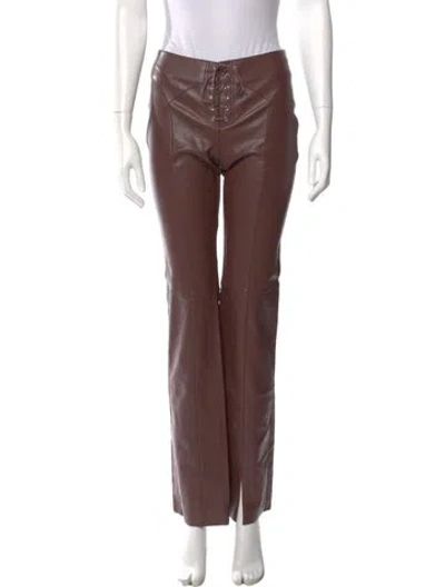 Pre-owned Miaou Straight Leg Pants In Brown