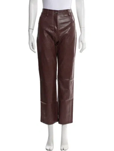 Pre-owned Miaou Straight Leg Pants In Brown