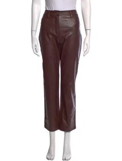 Pre-owned Miaou Straight Leg Pants In Brown