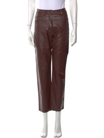 Pre-owned Miaou Straight Leg Pants In Brown
