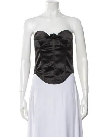 Pre-owned Miaou Strapless Bodysuit In Black