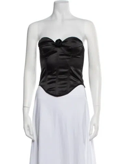 Pre-owned Miaou Strapless Bodysuit W/ Tags In Black