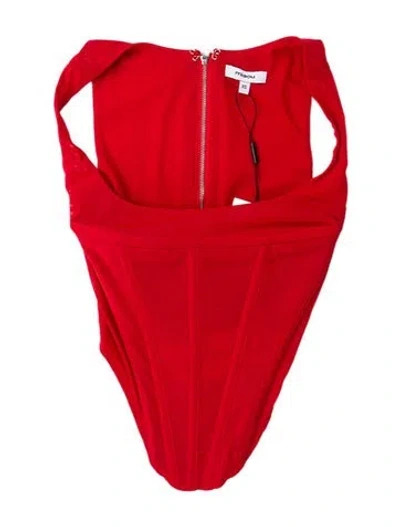 Pre-owned Miaou Strapless Bodysuit W/ Tags In Red
