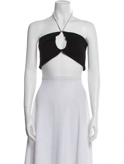 Pre-owned Miaou Strapless Crop Top In Black