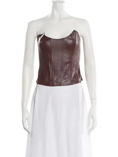 Pre-owned Miaou Strapless Crop Top In Black