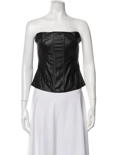 Pre-owned Miaou Strapless Crop Top In Brown