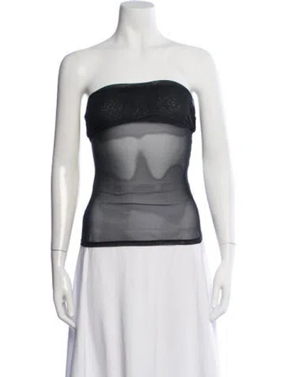 Pre-owned Miaou Strapless Crop Top In Neutral