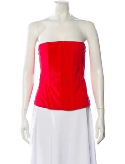 Pre-owned Miaou Strapless Crop Top In Orange