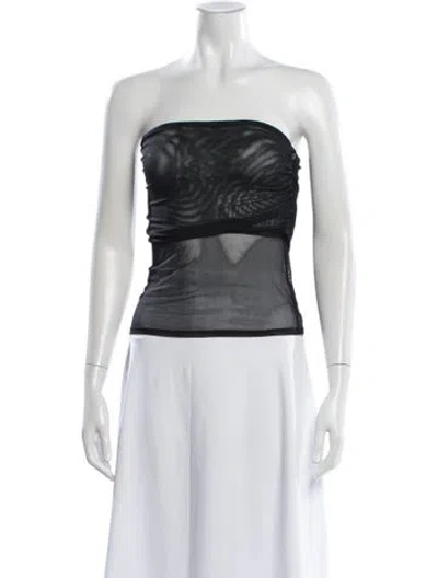 Pre-owned Miaou Strapless Crop Top W/ Tags In Black