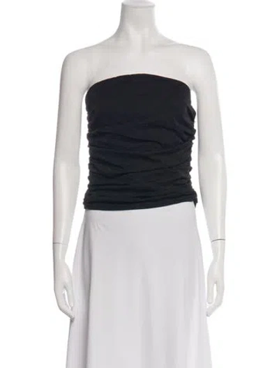 Pre-owned Miaou Strapless Crop Top W/ Tags In Black