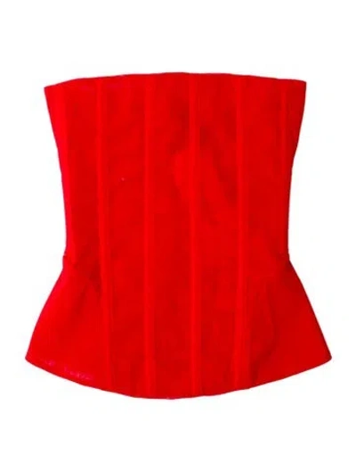 Pre-owned Miaou Strapless Crop Top W/ Tags In Orange