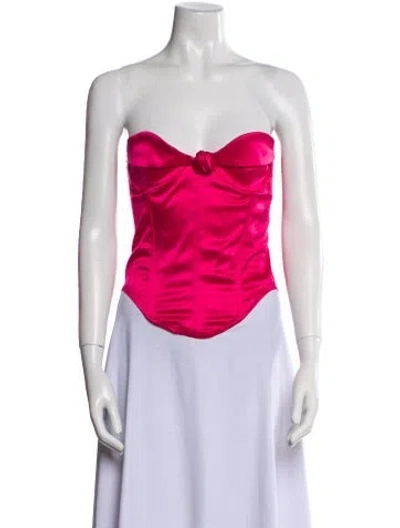 Pre-owned Miaou Strapless Crop Top W/ Tags In Pink