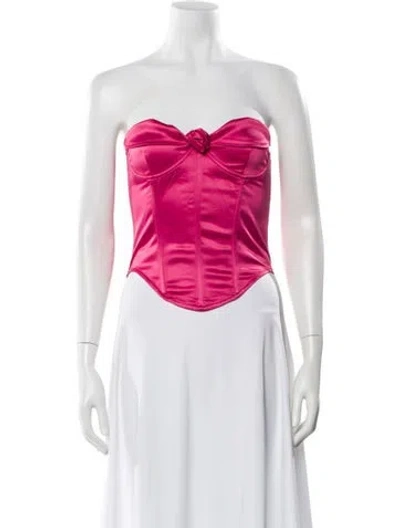 Pre-owned Miaou Strapless Crop Top W/ Tags In Pink