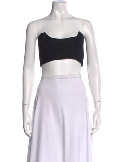Pre-owned Miaou Strapless Crop Top In White
