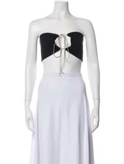 Pre-owned Miaou Strapless Crop Top In White