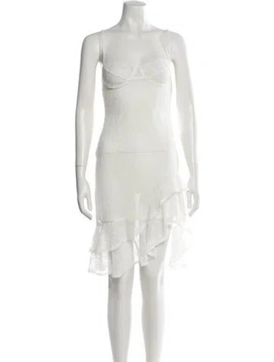 Pre-owned Miaou Strapless Knee-length Dress W/ Tags In White