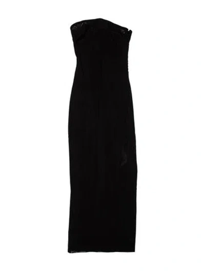 Pre-owned Miaou Strapless Long Dress In Black