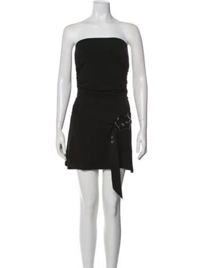Pre-owned Miaou Strapless Mini Dress In Black