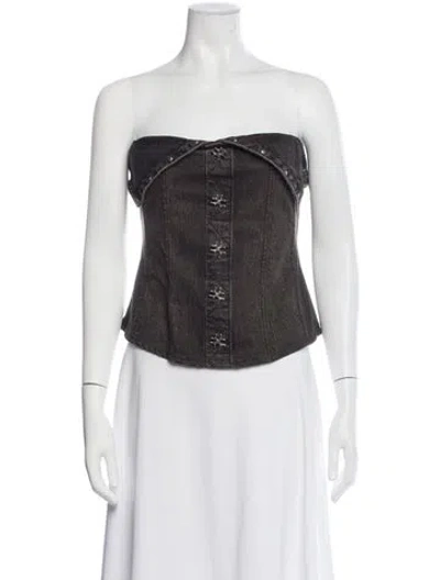 Pre-owned Miaou Strapless Top In Black