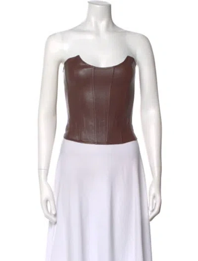 Pre-owned Miaou Strapless Top In Brown