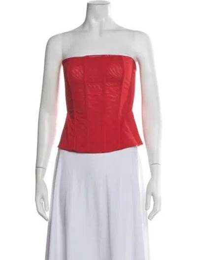 Pre-owned Miaou Strapless Top In Red