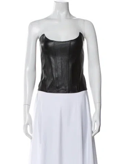 Pre-owned Miaou Strapless Top W/ Tags In Black