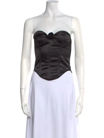 Pre-owned Miaou Strapless Top W/ Tags In Black