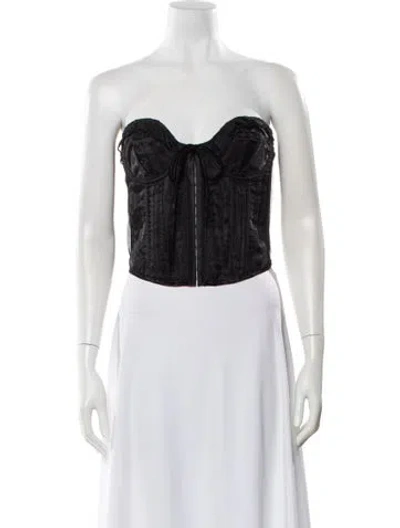 Pre-owned Miaou Strapless Top W/ Tags In Black