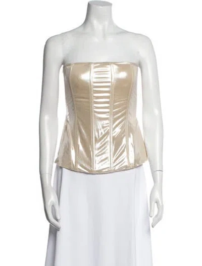 Pre-owned Miaou Strapless Top W/ Tags In Neutral