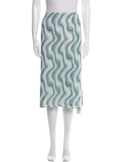 Pre-owned Miaou Striped Knee-length Skirt W/ Tags In Green