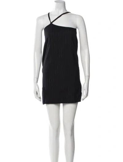 Pre-owned Miaou Striped Mini Dress In Black
