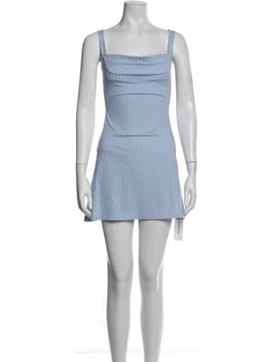 Pre-owned Miaou Striped Mini Dress In Blue/white