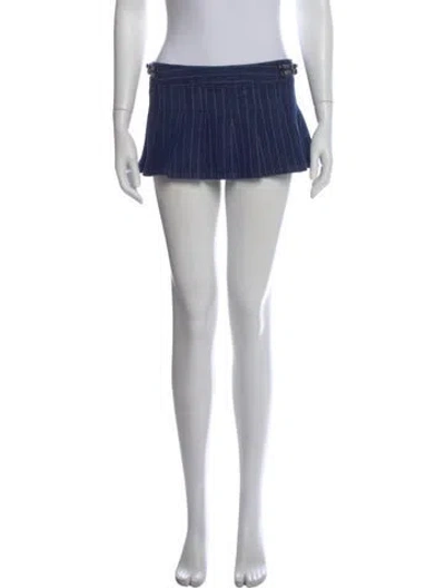 Pre-owned Miaou Striped Mini Skirt In Gray