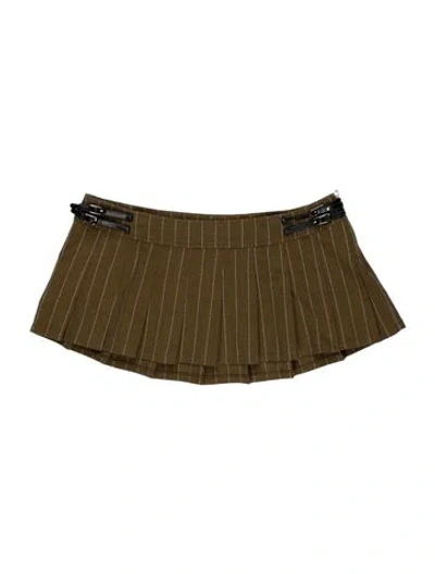 Pre-owned Miaou Striped Mini Skirt In Green