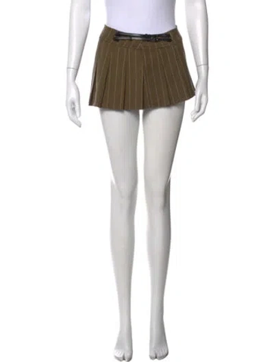 Pre-owned Miaou Striped Mini Skirt In Green