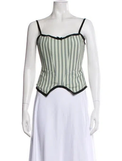 Pre-owned Miaou Striped Square Neckline Top In Multi