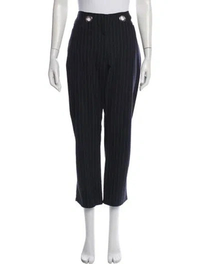 Pre-owned Miaou Striped Straight Leg Pants In Blue