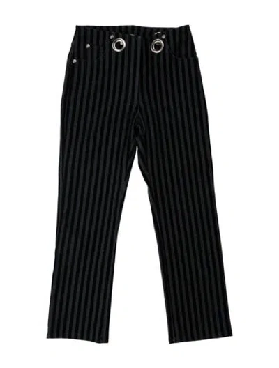 Pre-owned Miaou Striped Straight Leg Pants In Blue