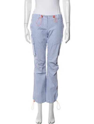 Pre-owned Miaou Striped Straight Leg Pants In Blue